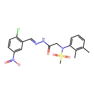 N-[(2-chloro-5-nitrophenyl)methylideneamino]-2-(2,3-dimethyl-N-methylsulfonylanilino)acetamide structure