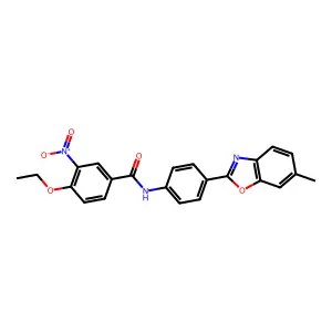 4-ethoxy-N-[4-(6-methyl-1,3-benzoxazol-2-yl)phenyl]-3-nitrobenzamide structure