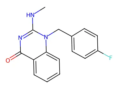 1-(4-Fluorobenzyl)-2-(methylamino)quinazolin-4(1H)-one structure