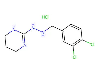 Pyrimidine, 3,4,5,6-tetrahydro-2-(3,4-dichlorobenzylhydrazino)-, hydrochloride structure