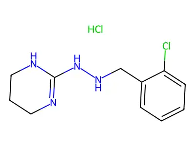 Pyrimidine, 3,4,5,6-tetrahydro-2-(o-chlorobenzylhydrazino)-, hydrochloride structure