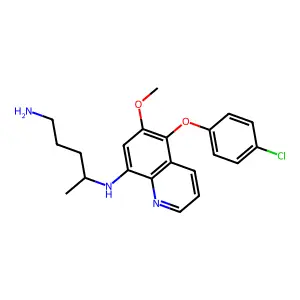 N4-[5-(4-chlorophenoxy)-6-methoxy-8-quinolyl]pentane-1,4-diamine structure