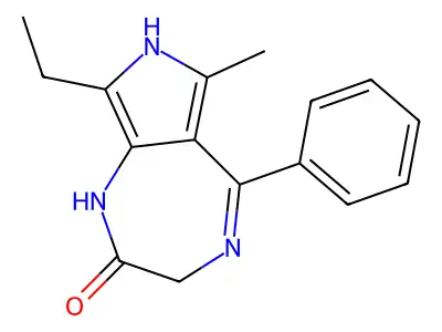 Pyrrolo(3,4-e)(1,4)diazepin-2(1H)-one, 3,7-dihydro-8-ethyl-6-methyl-5-phenyl- structure