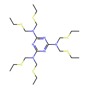 1,3,5-Triazine-2,4,6-triamine, N,N,N',N',N'',N''-hexakis((ethylthio)methyl)- structure