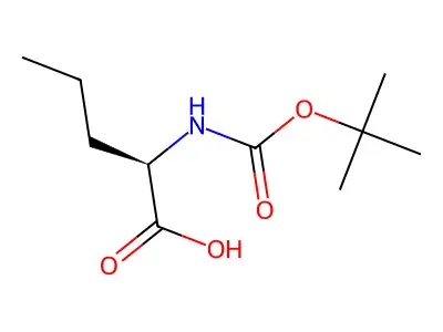 (2S)-2-(((tert-butoxy)carbonyl)amino)pentanoic acid structure