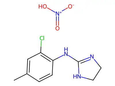 1H-Imidazol-2-amine, N-(2-chloro-4-methylphenyl)-4,5-dihydro-, nitrate (1:?) structure