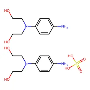 Ethanol, 2,2'-((4-aminophenyl)imino)bis-, sulfate (2:1) (salt) structure