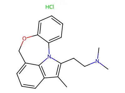 6H-Benzo(b)pyrrolo(3,2,1-jk)(4,1)benzoxazepine-1-ethanamine, N,N,2-trimethyl-, monohydrochloride structure