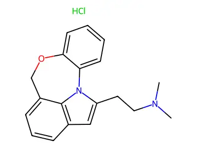 6H-Benzo(b)pyrrolo(3,2,1-jk)(4,1)benzoxazepine-1-ethanamine, N,N-dimethyl-, monohydrochloride structure