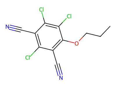 1,3-Benzenedicarbonitrile, 4-propoxy-2,5,6-trichloro- structure