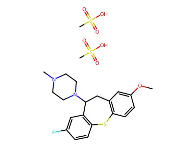 Piperazine, 1-(10,11-dihydro-8-fluoro-2-methoxydibenzo(b,f)thiepin-10-yl)-4-methyl-, dimethanesulfonate structure