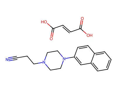 3-(4-(Naphthalen-2-yl)piperazin-1-yl)propanenitrile maleate structure