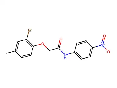 2-(2-bromo-4-methylphenoxy)-N-(4-nitrophenyl)acetamide structure