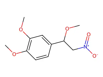 Benzene, 1,2-dimethoxy-4-(1-methoxy-2-nitroethyl)- structure