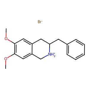 3-Benzyl-6,7-dimethoxy-1,2,3,4-tetrahydroisoquinoline--hydrogen bromide (1/1) structure