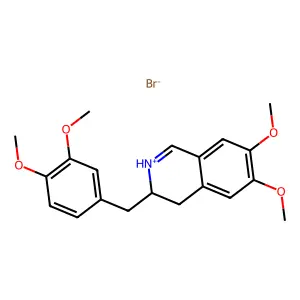 Isoquinoline, 3,4-dihydro-6,7-dimethoxy-3-(3,4-dimethoxybenzyl)-, hydrobromide structure