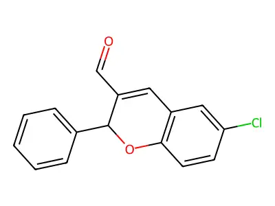 6-Chloro-2-phenyl-2H-1-benzopyran-3-carboxaldehyde structure