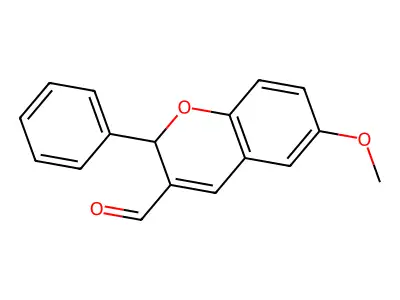 2H-1-Benzopyran-3-carboxaldehyde, 6-methoxy-2-phenyl- structure
