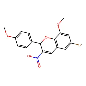 2H-1-Benzopyran, 6-bromo-8-methoxy-2-(4-methoxyphenyl)-3-nitro- structure