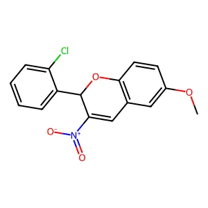 2-(2-Chlorophenyl)-6-methoxy-3-nitro-2H-1-benzopyran structure