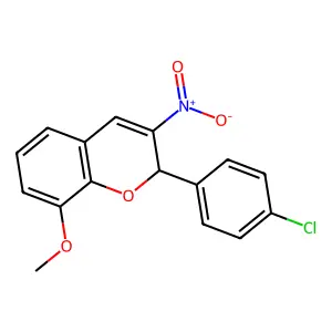 2-(4-Chlorophenyl)-8-methoxy-3-nitro-2H-1-benzopyran structure