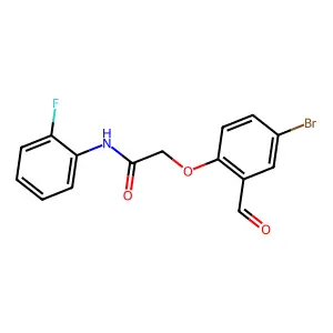 2-(4-bromo-2-formylphenoxy)-N-(2-fluorophenyl)acetamide structure