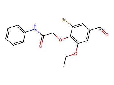 2-(2-bromo-6-ethoxy-4-formylphenoxy)-N-phenylacetamide structure