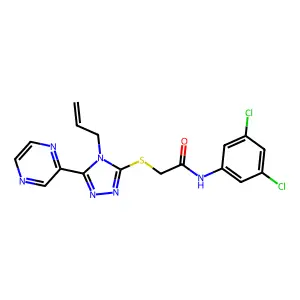 N-(3,5-dichlorophenyl)-2-{[4-(prop-2-en-1-yl)-5-(pyrazin-2-yl)-4H-1,2,4-triazol-3-yl]sulfanyl}acetamide structure