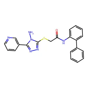 2-{[4-amino-5-(pyridin-3-yl)-4H-1,2,4-triazol-3-yl]sulfanyl}-N-(biphenyl-2-yl)acetamide structure