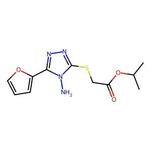Methylethyl 2-(4-amino-5-(2-furyl)-1,2,4-triazol-3-ylthio)acetate structure
