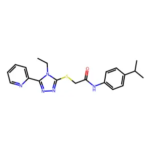 2-{[4-ETHYL-5-(2-PYRIDINYL)-4H-1,2,4-TRIAZOL-3-YL]SULFANYL}-N-(4-ISOPROPYLPHENYL)ACETAMIDE structure