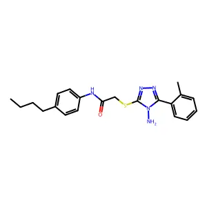 2-{[4-amino-5-(2-methylphenyl)-4H-1,2,4-triazol-3-yl]sulfanyl}-N-(4-butylphenyl)acetamide structure