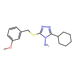 5-Cyclohexyl-3-[(3-methoxyphenyl)methylthio]-1,2,4-triazole-4-ylamine structure