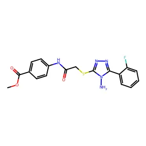 methyl 4-[({[4-amino-5-(2-fluorophenyl)-4H-1,2,4-triazol-3-yl]sulfanyl}acetyl)amino]benzoate structure