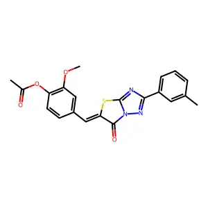 2-methoxy-4-{(Z)-[2-(3-methylphenyl)-6-oxo[1,3]thiazolo[3,2-b][1,2,4]triazol-5(6H)-ylidene]methyl}phenyl acetate structure
