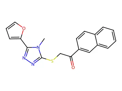 2-{[5-(furan-2-yl)-4-methyl-4H-1,2,4-triazol-3-yl]sulfanyl}-1-(naphthalen-2-yl)ethanone structure