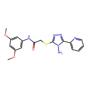 2-{[4-amino-5-(pyridin-2-yl)-4H-1,2,4-triazol-3-yl]sulfanyl}-N-(3,5-dimethoxyphenyl)acetamide structure