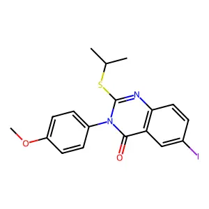 6-Iodo-3-(4-methoxyphenyl)-2-propan-2-ylsulfanylquinazolin-4-one structure