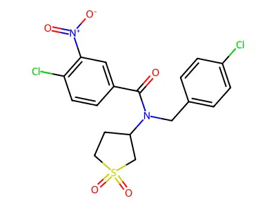 4-chloro-N-(4-chlorobenzyl)-N-(1,1-dioxidotetrahydrothiophen-3-yl)-3-nitrobenzamide structure