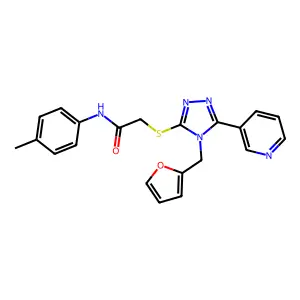 2-{[4-(furan-2-ylmethyl)-5-(pyridin-3-yl)-4H-1,2,4-triazol-3-yl]sulfanyl}-N-(4-methylphenyl)acetamide structure