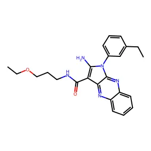 2-amino-N-(3-ethoxypropyl)-1-(3-ethylphenyl)-1H-pyrrolo[2,3-b]quinoxaline-3-carboxamide structure