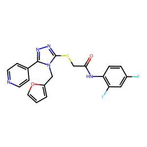 N-(2,4-difluorophenyl)-2-{[4-(furan-2-ylmethyl)-5-(pyridin-4-yl)-4H-1,2,4-triazol-3-yl]sulfanyl}acetamide structure