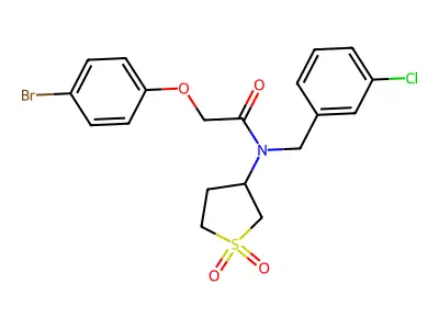 2-(4-bromophenoxy)-N-(3-chlorobenzyl)-N-(1,1-dioxidotetrahydrothiophen-3-yl)acetamide structure