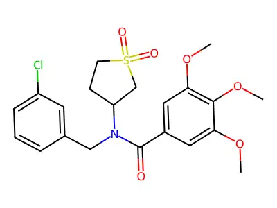 N-(3-chlorobenzyl)-N-(1,1-dioxidotetrahydrothiophen-3-yl)-3,4,5-trimethoxybenzamide structure