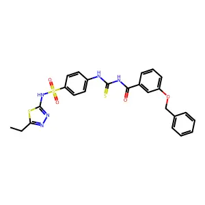 N-[[4-[(5-ethyl-1,3,4-thiadiazol-2-yl)sulfamoyl]phenyl]carbamothioyl]-3-phenylmethoxybenzamide structure