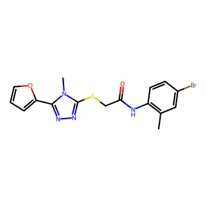 N-(4-bromo-2-methylphenyl)-2-{[5-(furan-2-yl)-4-methyl-4H-1,2,4-triazol-3-yl]sulfanyl}acetamide structure