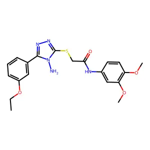 2-[4-amino-5-(3-ethoxyphenyl)(1,2,4-triazol-3-ylthio)]-N-(3,4-dimethoxyphenyl) acetamide structure