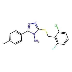 3-[(6-chloro-2-fluorophenyl)methylthio]-5-(4-methylphenyl)-1,2,4-triazole-4-yl amine structure