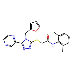 N-(2,6-dimethylphenyl)-2-{[4-(furan-2-ylmethyl)-5-(pyrazin-2-yl)-4H-1,2,4-triazol-3-yl]sulfanyl}acetamide structure