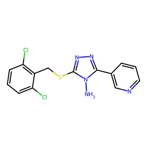 3-[(2,6-Dichlorophenyl)methylsulfanyl]-5-pyridin-3-yl-1,2,4-triazol-4-amine structure